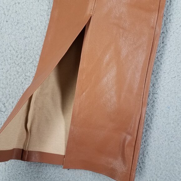 Commando Split Front Pants Women's Medium Faux Leather Bootcut Pull On Stretch - Picture 6 of 13